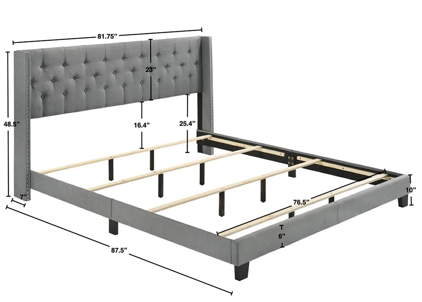 Makayla Gray King Bed Crown Mark