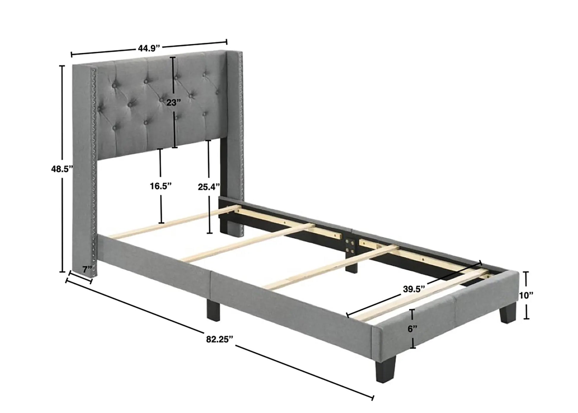 Makayla Gray Twin Bed Crown Mark