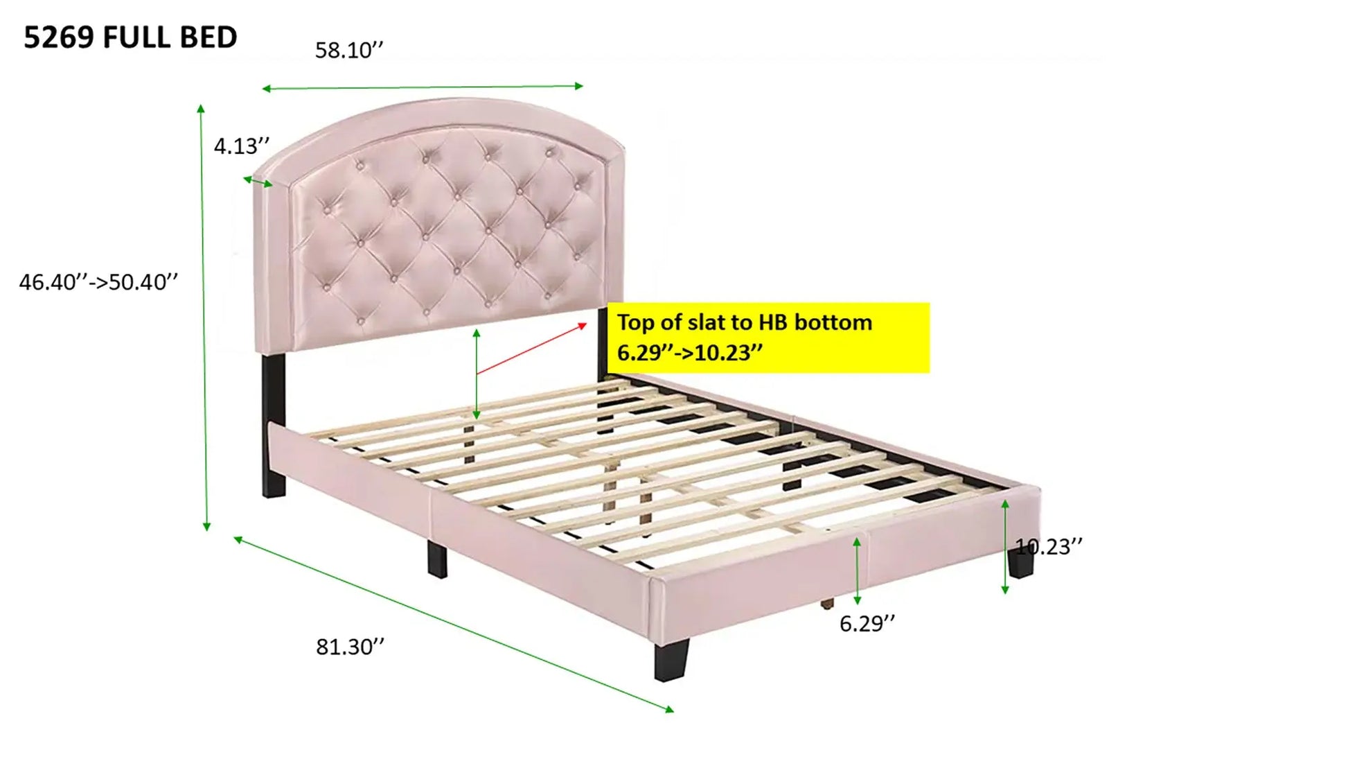 Gaby Silver Full Upholstered Platform Bed Crown Mark