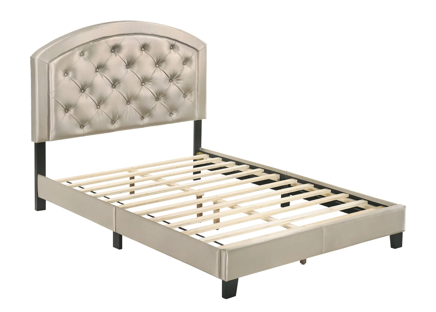 Gaby Gold Full Upholstered Platform Bed Crown Mark