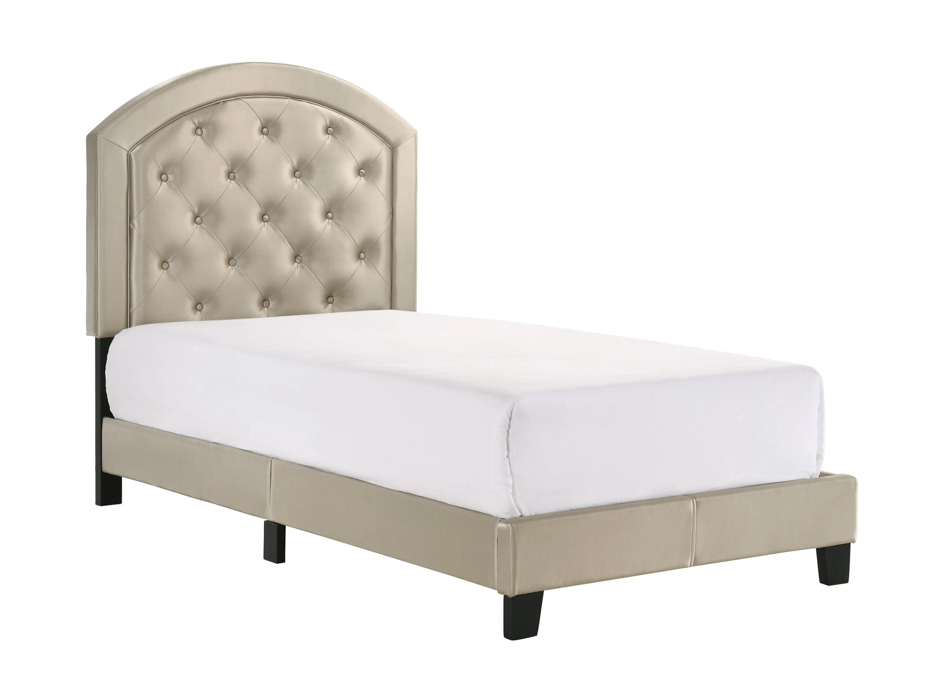 Gaby Gold Twin Upholstered Platform Bed Crown Mark