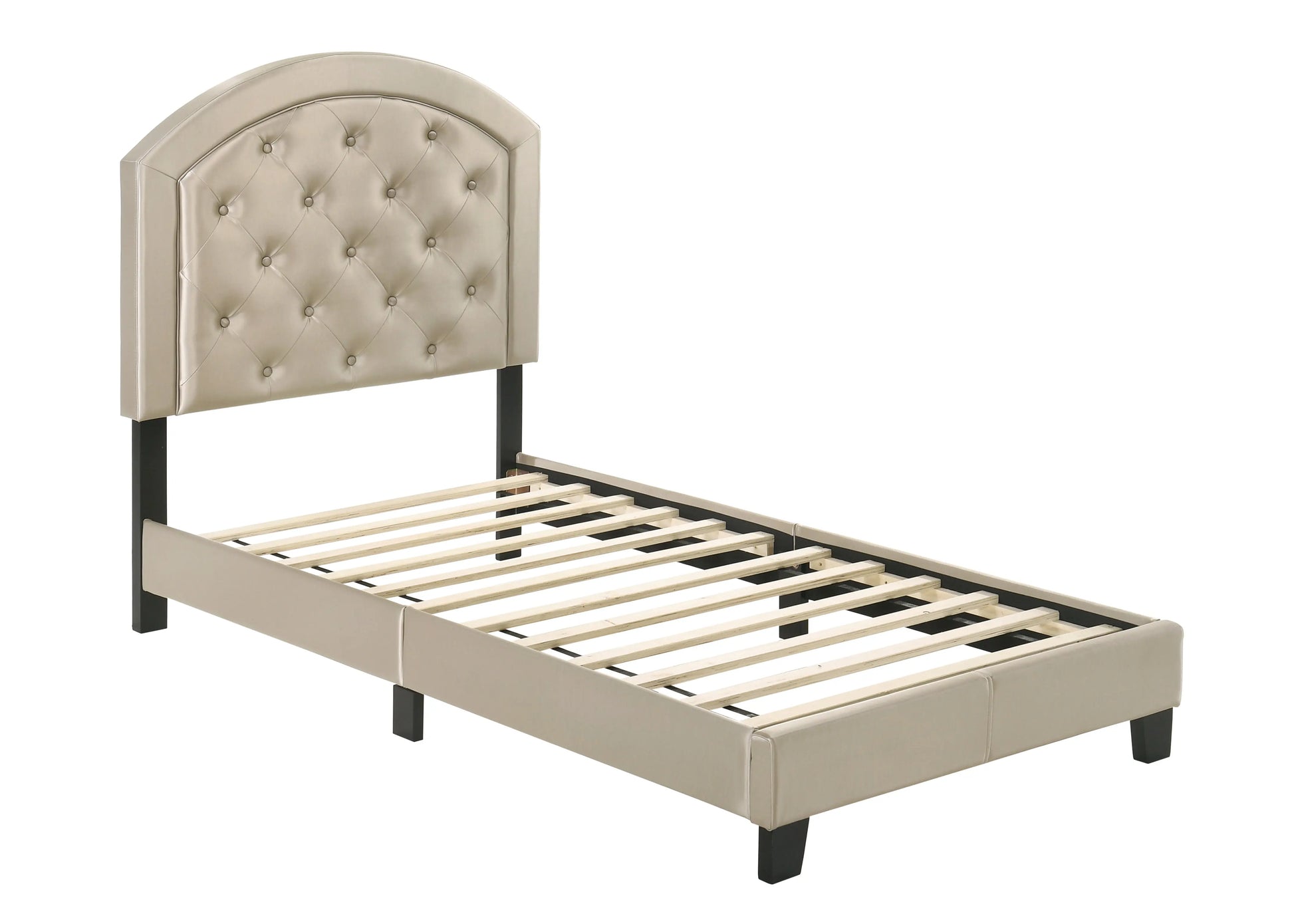 Gaby Gold Twin Upholstered Platform Bed Crown Mark