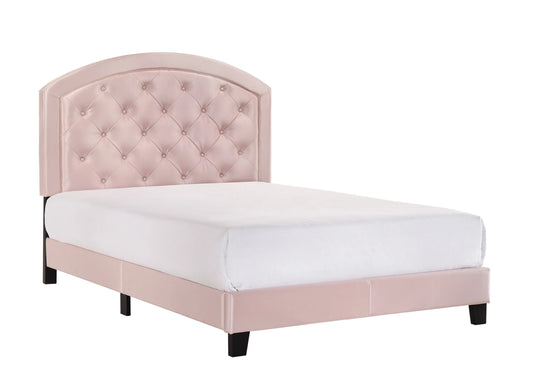 Gaby Pink Full Upholstered Platform Bed Crown Mark