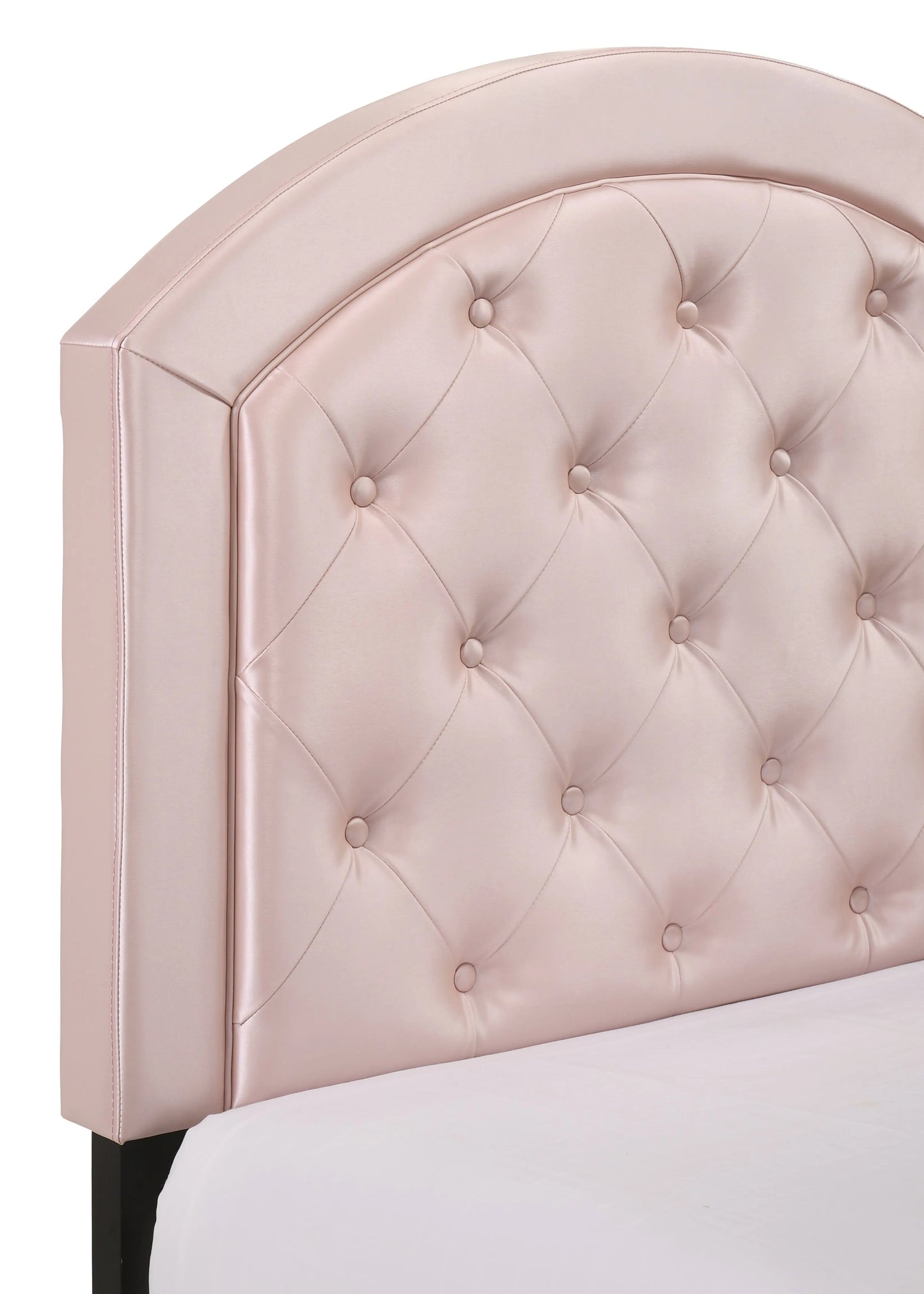 Gaby Pink Twin Upholstered Platform Bed Crown Mark