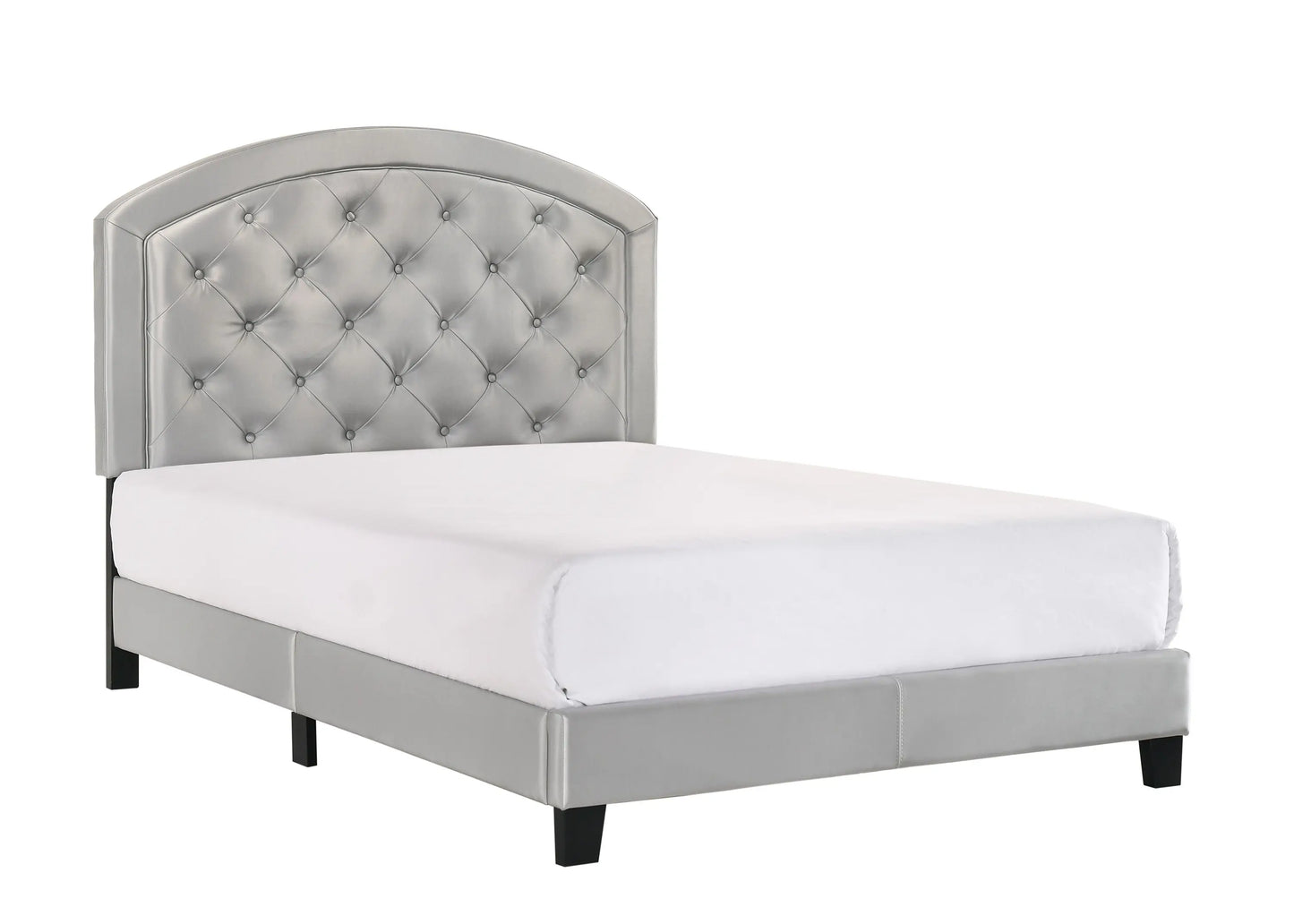 Gaby Silver Full Upholstered Platform Bed Crown Mark