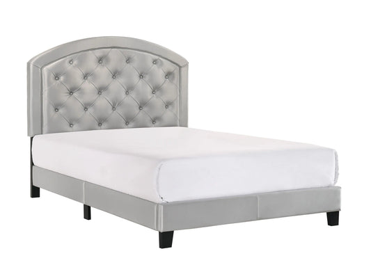 Gaby Silver Full Upholstered Platform Bed Crown Mark