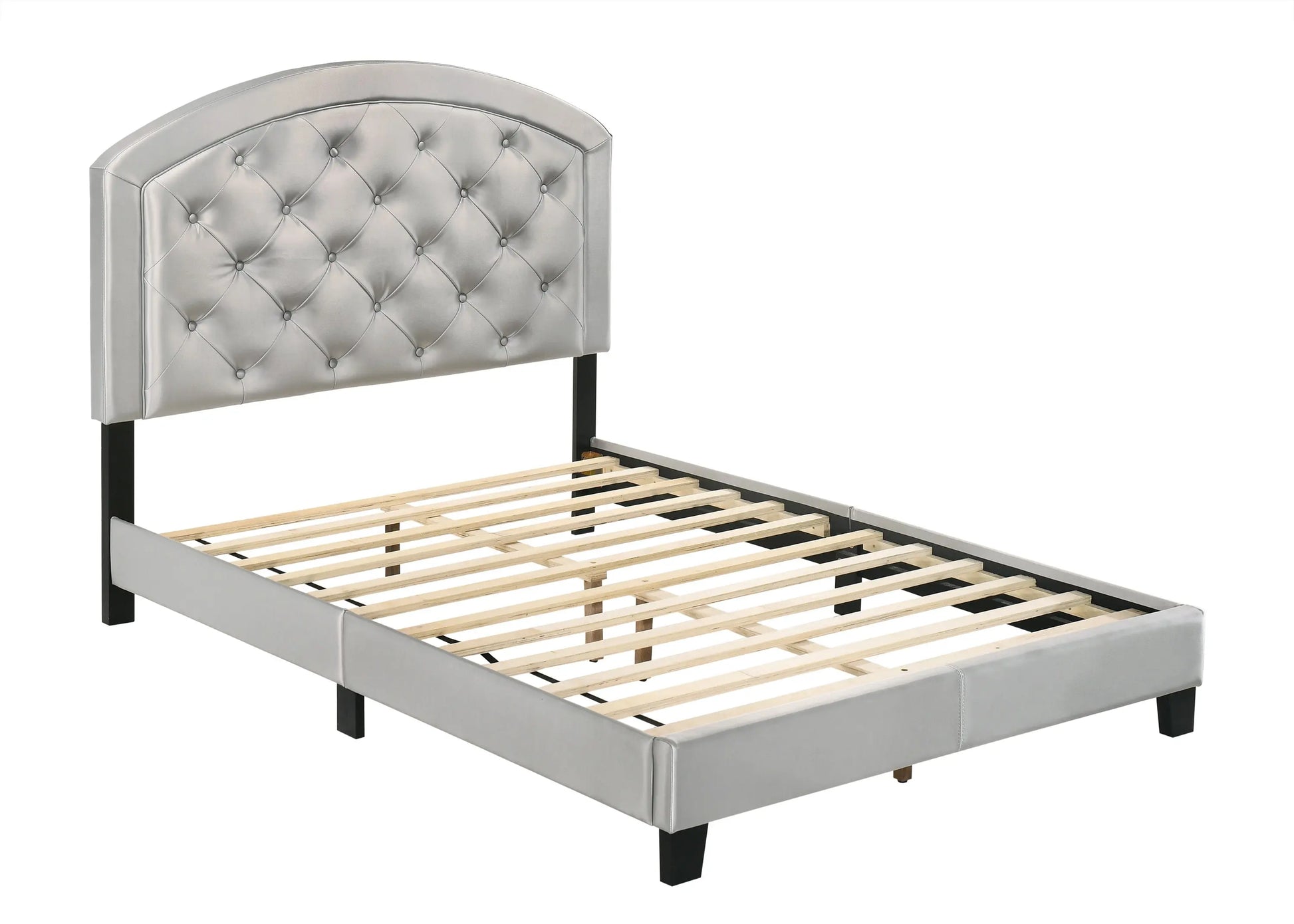 Gaby Silver Full Upholstered Platform Bed Crown Mark