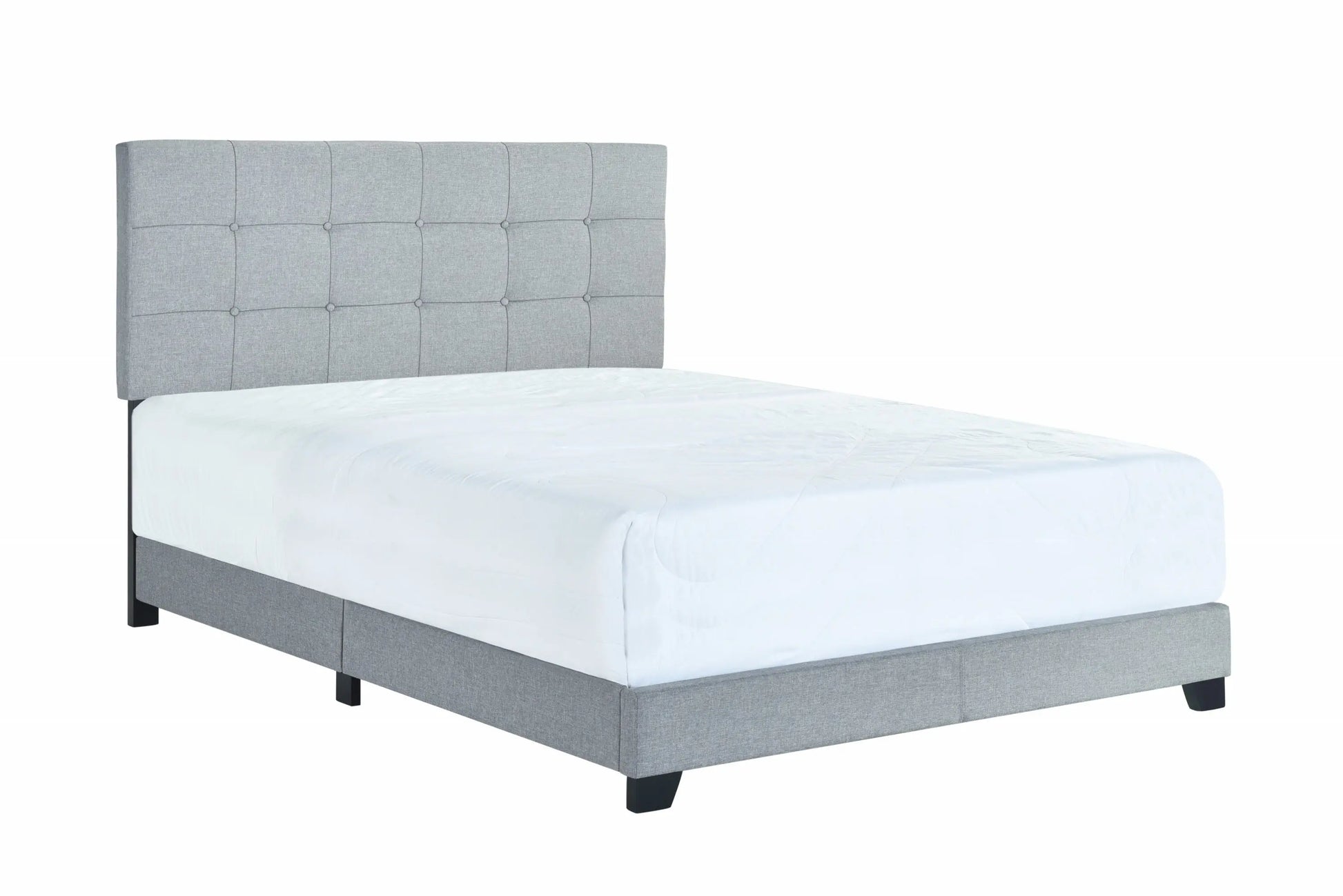 Florence Gray Queen Upholstered Bed Crown Mark