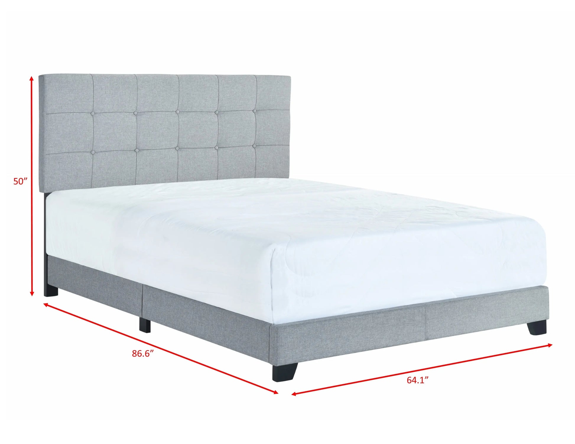 Florence Gray King Upholstered Bed Crown Mark