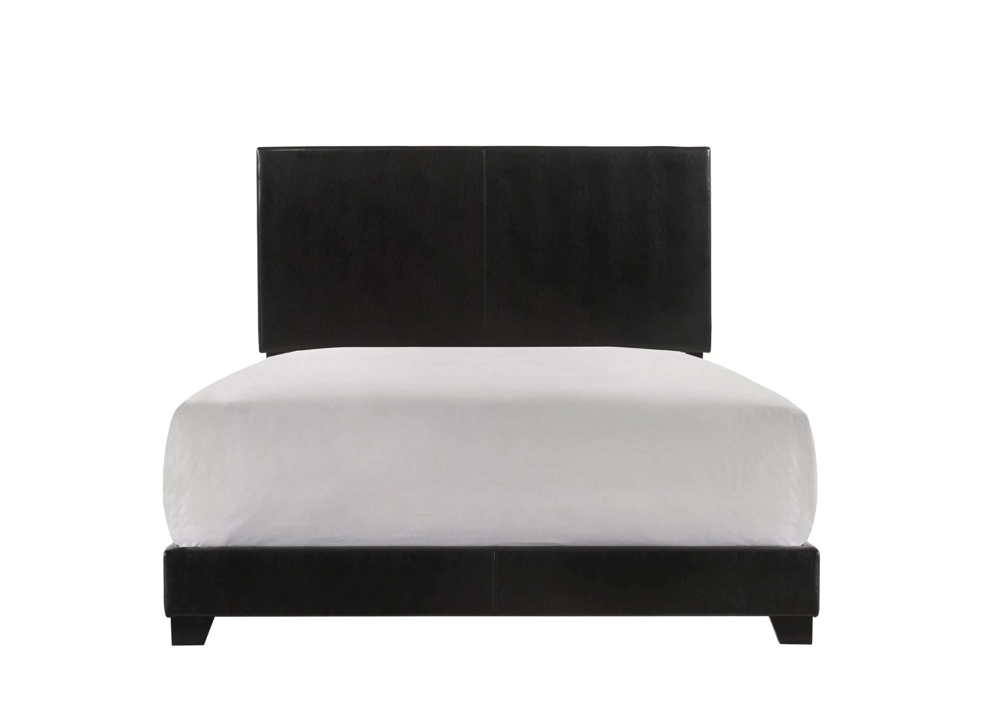 Erin Black PU Leather Full Upholstered Bed Crown Mark