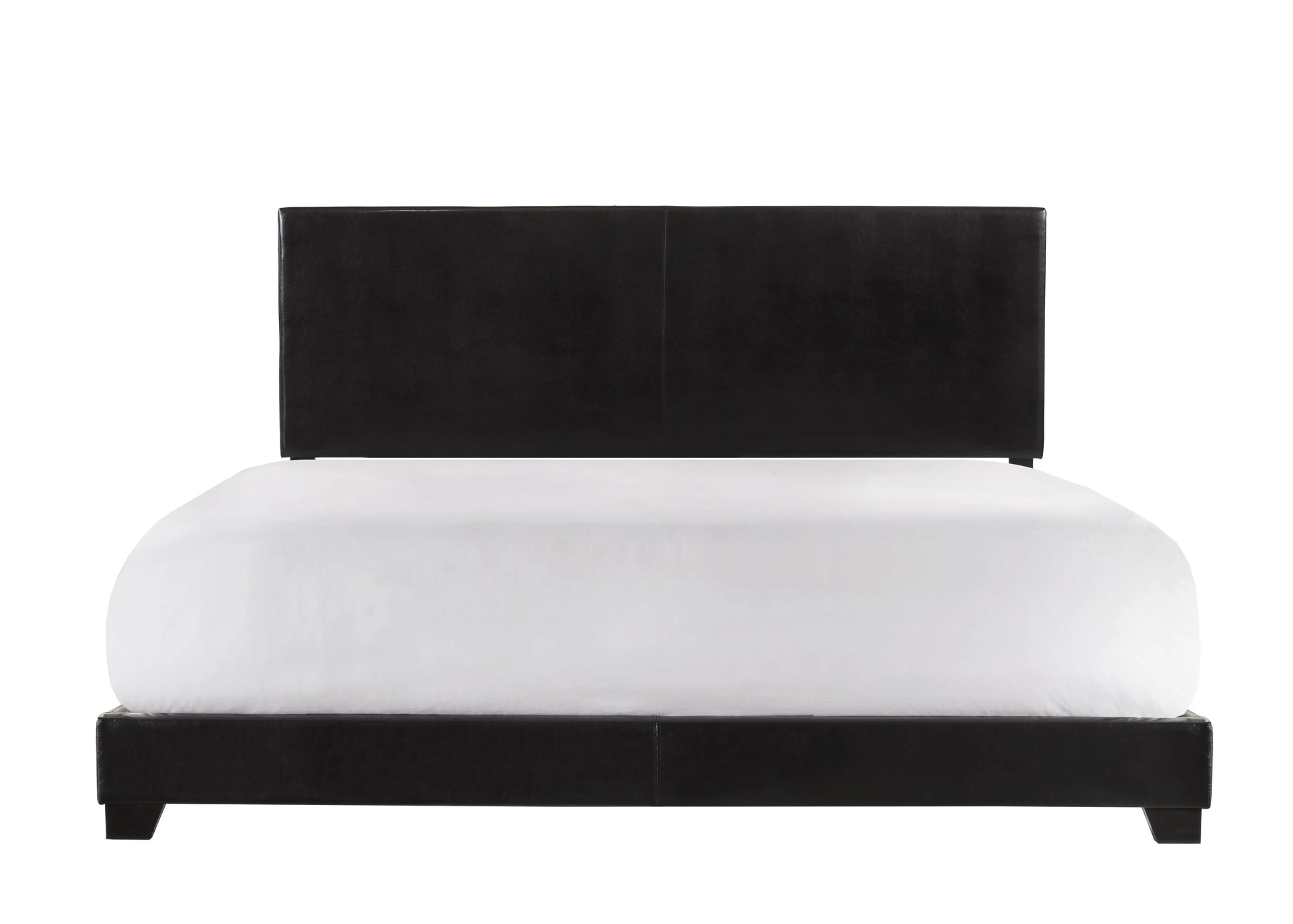 Erin Black PU Leather King Upholstered Bed Crown Mark