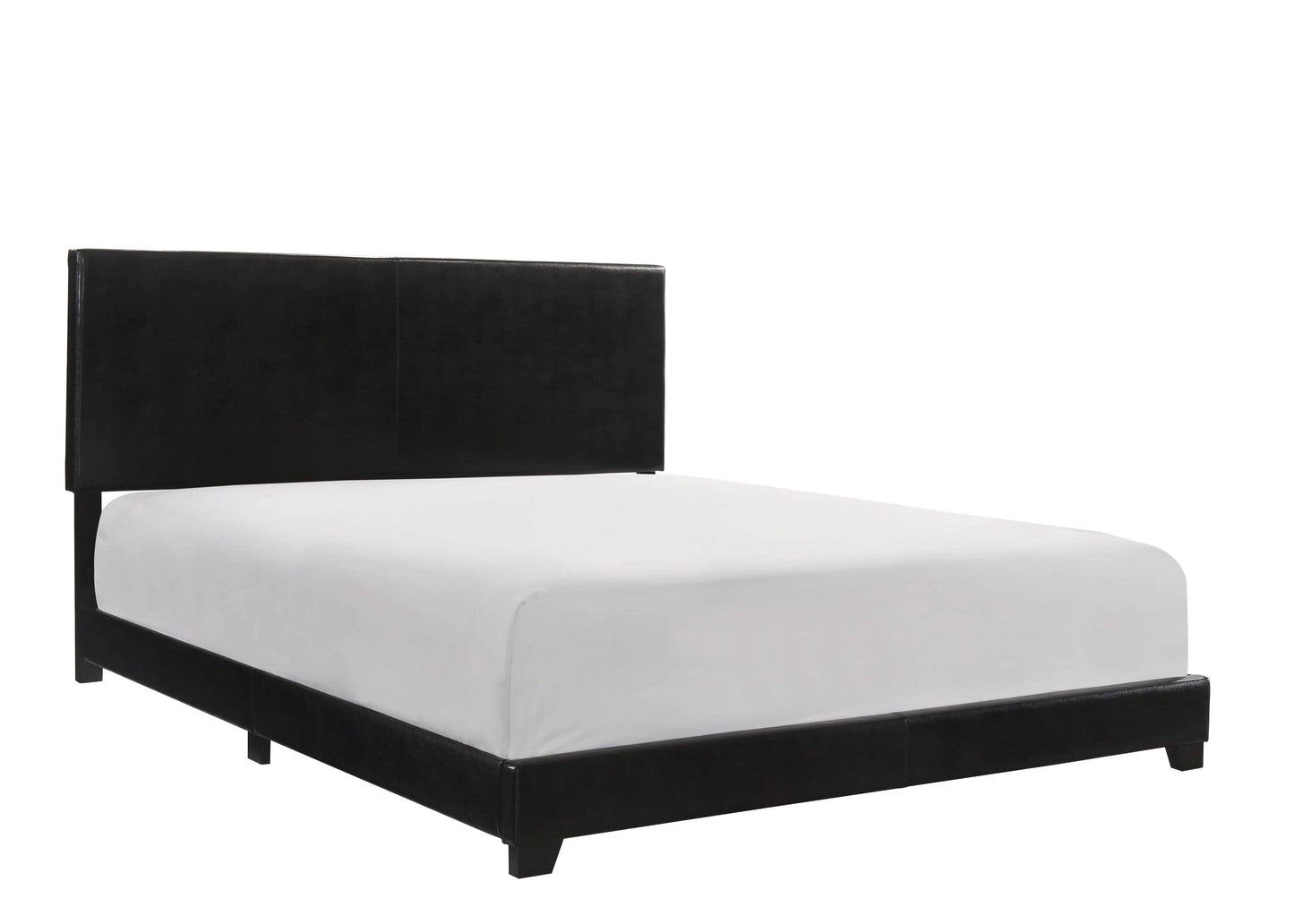 Erin Black PU Leather Full Upholstered Bed Crown Mark