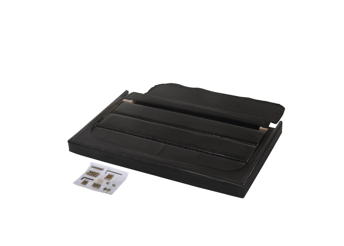 Erin Black PU Leather Twin Upholstered Bed Crown Mark