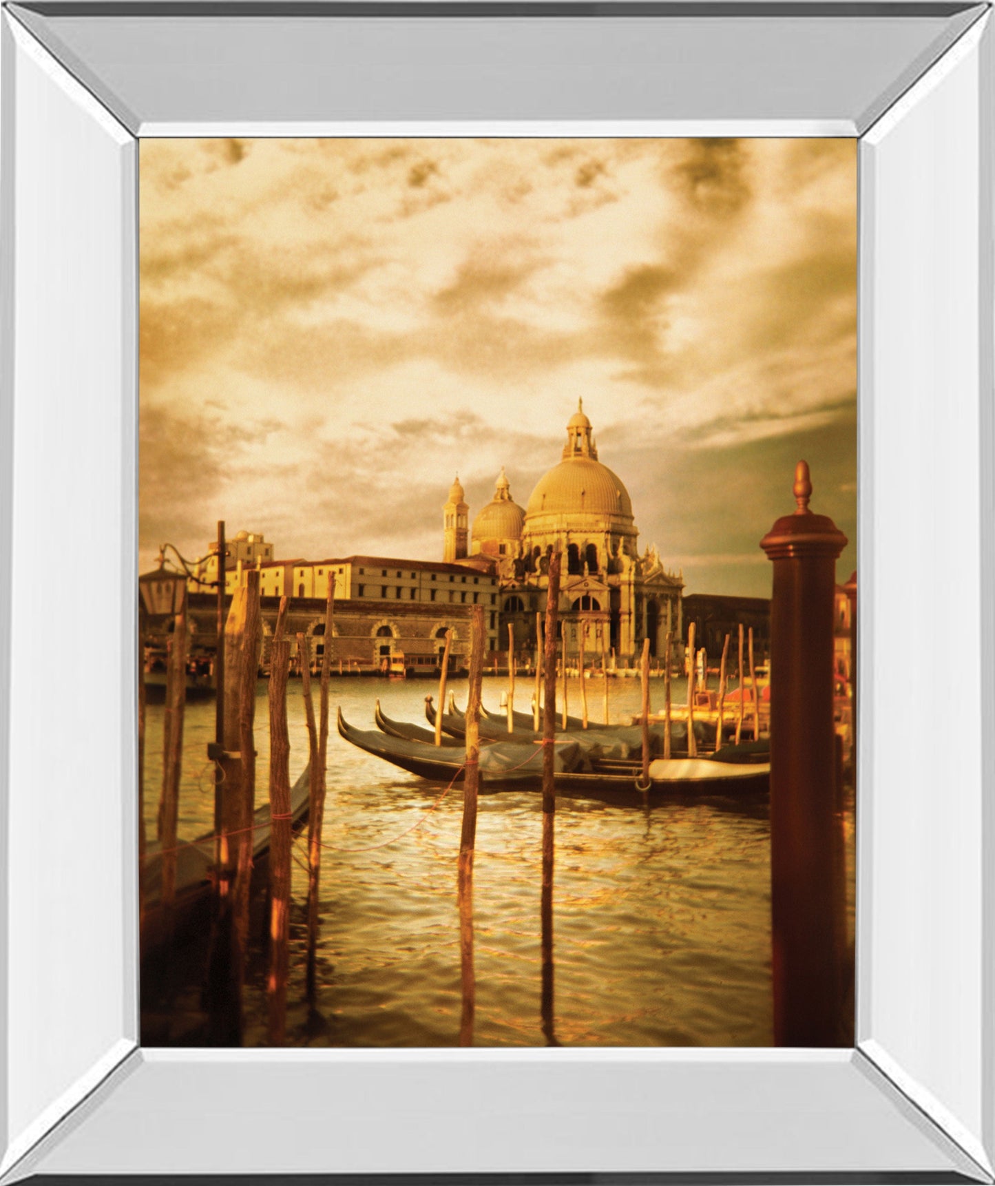 Venezia Sunset Il By Thompson - Mirror Framed Print Wall Art - Gold Classy Art