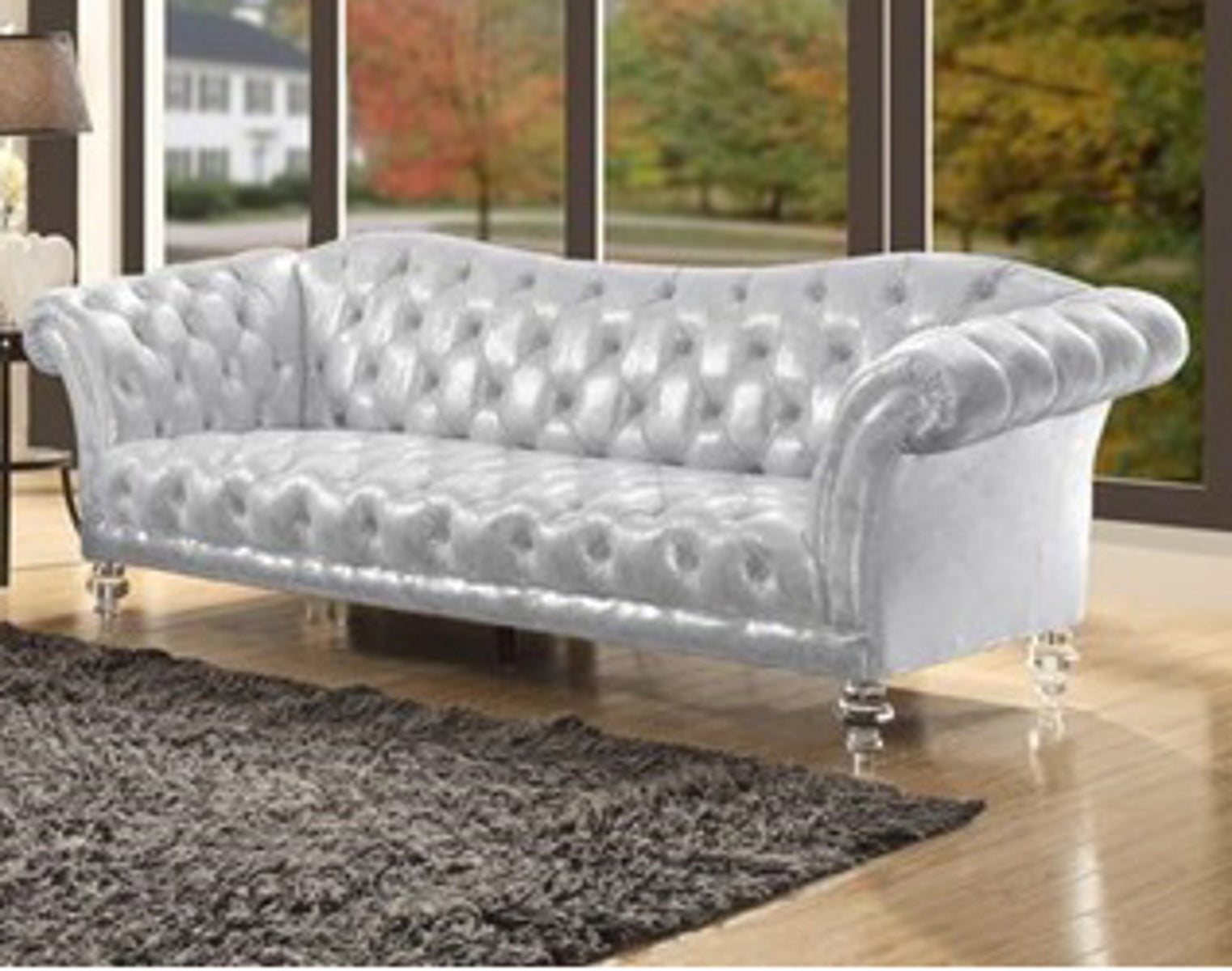 Acme Furniture Dixie Sofa in Metallic Silver 52780 ACME East