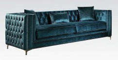 Acme Gillian Sofa in Dark Teal Velvet 52790 ACME East