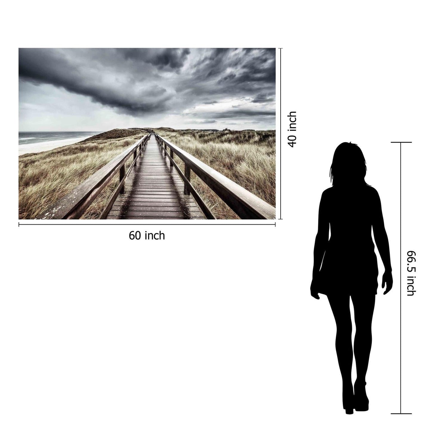 Floating Tempered Glass With Foil Bridge To Wonderland - Dark Gray Classy Art