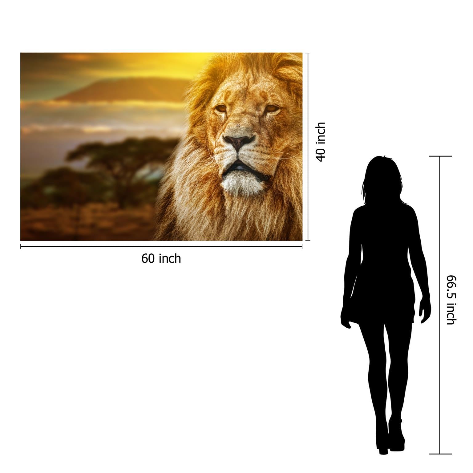 Tempered Glass With Foil - Lion Safari - Light Brown Classy Art