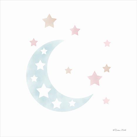 Watercolor Moon By Susan Ball - Light Blue Classy Art