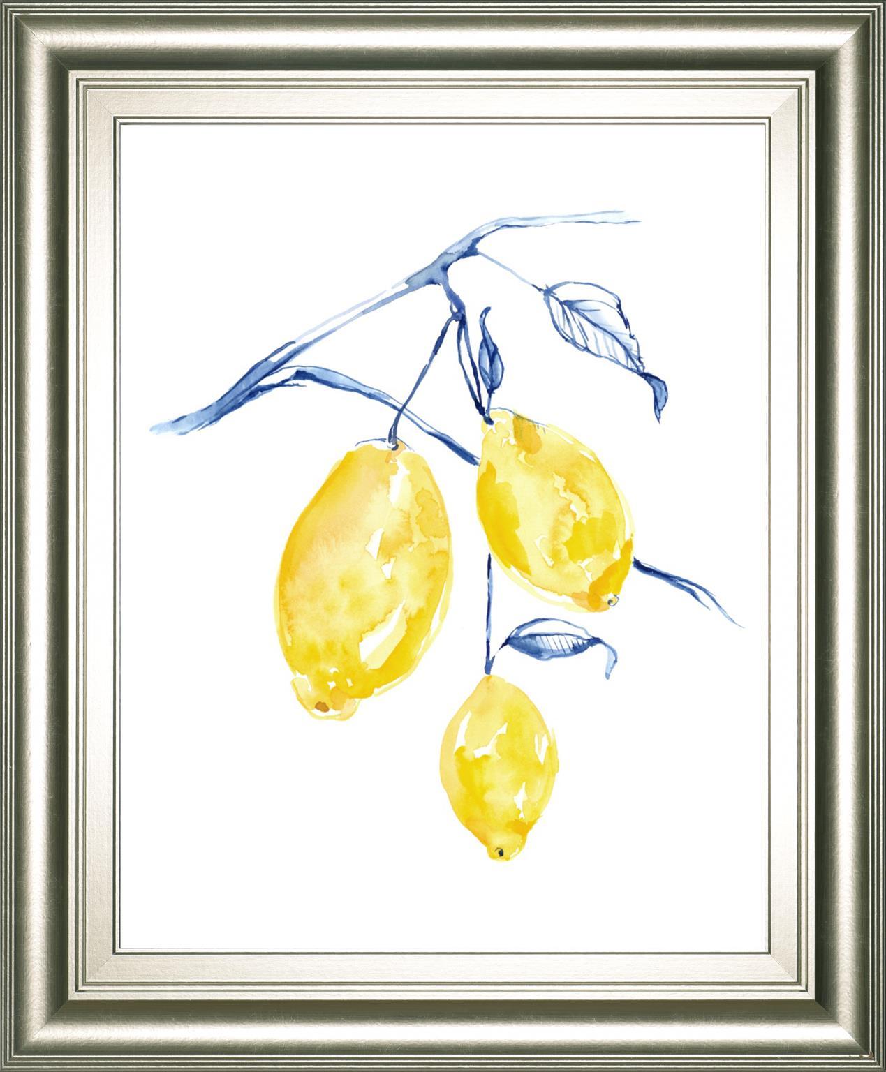 22x26 Watercolor Lemons I By Jennifer Goldberger - Yellow Classy Art