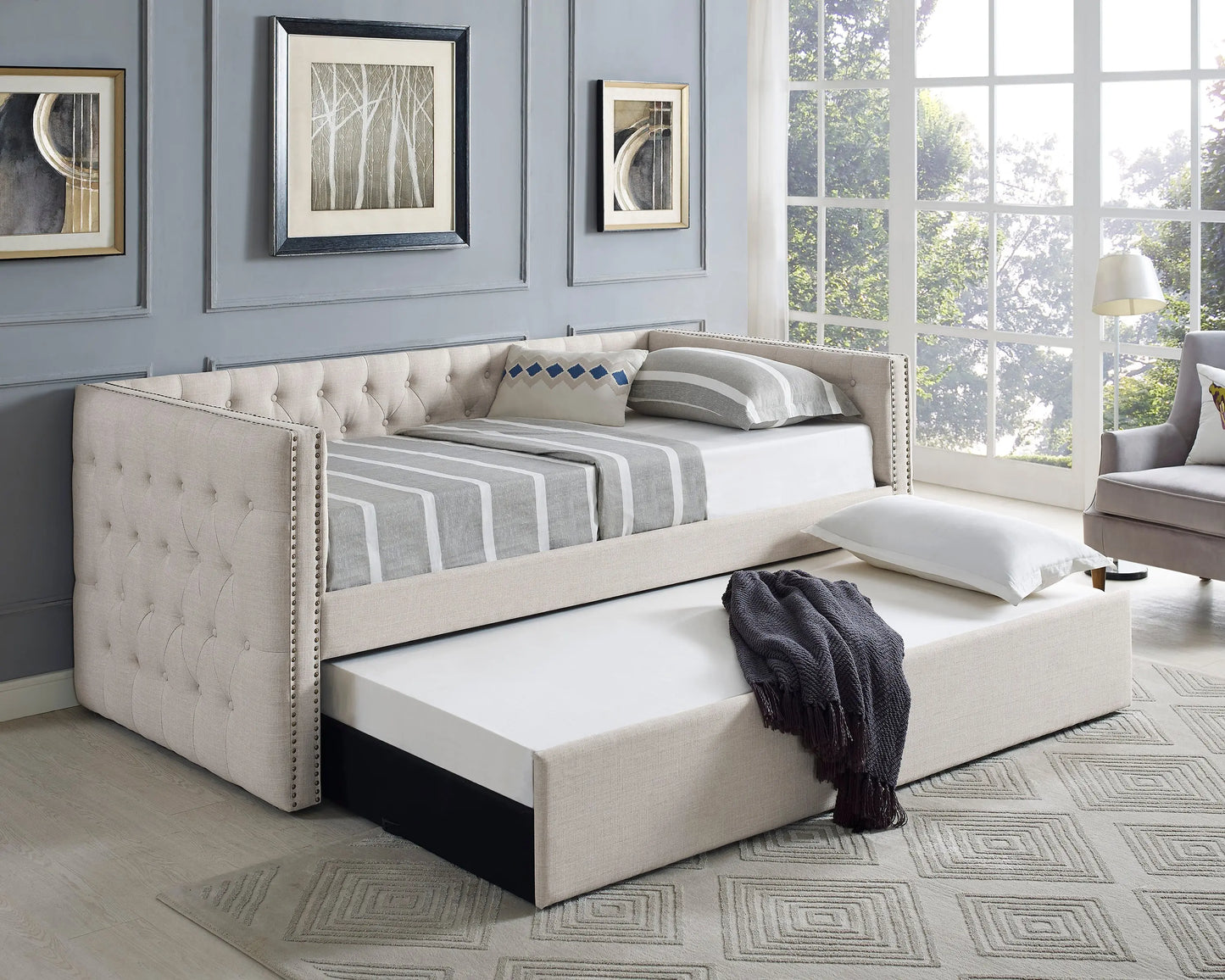 Trina Ivory Twin Daybed Crown Mark