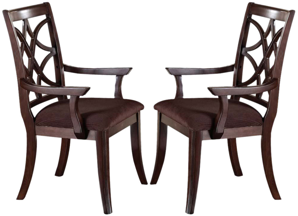 Acme Keenan Dining Arm Chairs (Set of 2) in Dark Walnut 60258 ACME East