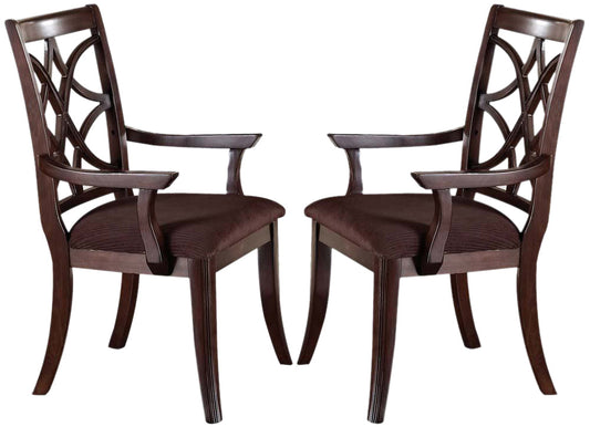 Acme Keenan Dining Arm Chairs (Set of 2) in Dark Walnut 60258 ACME East