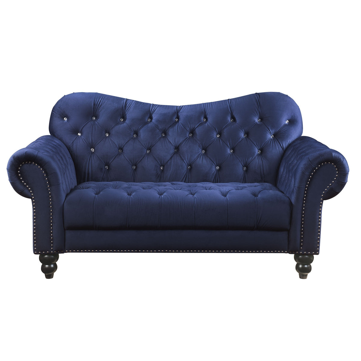 Acme Furniture Iberis Loveseat in Navy Velvet 53407 ACME East