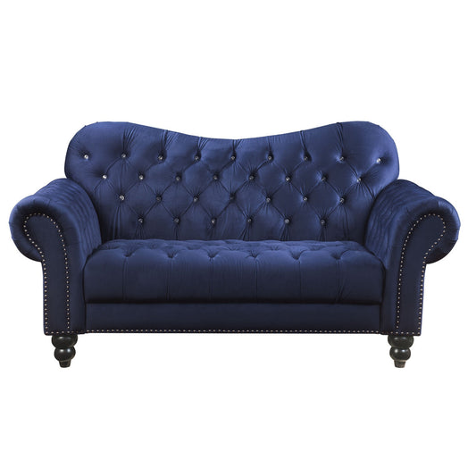 Acme Furniture Iberis Loveseat in Navy Velvet 53407 ACME East