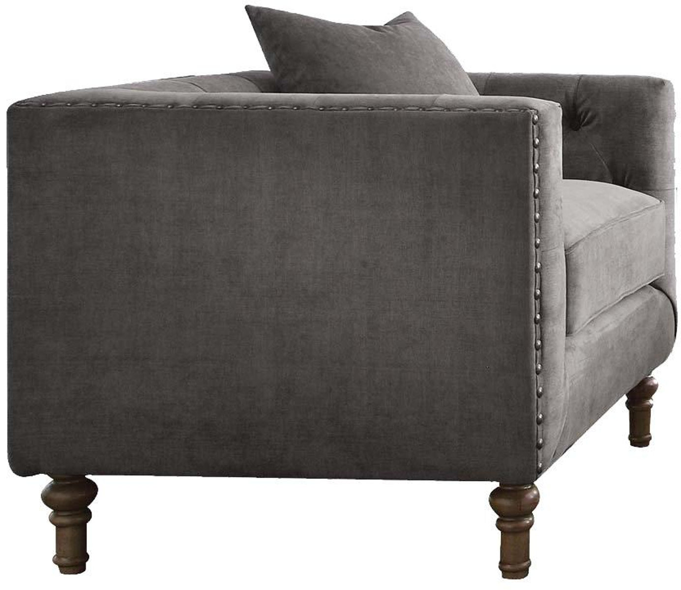 Acme Furniture Sidonia Arm Chair in Gray Velvet 53582 ACME East