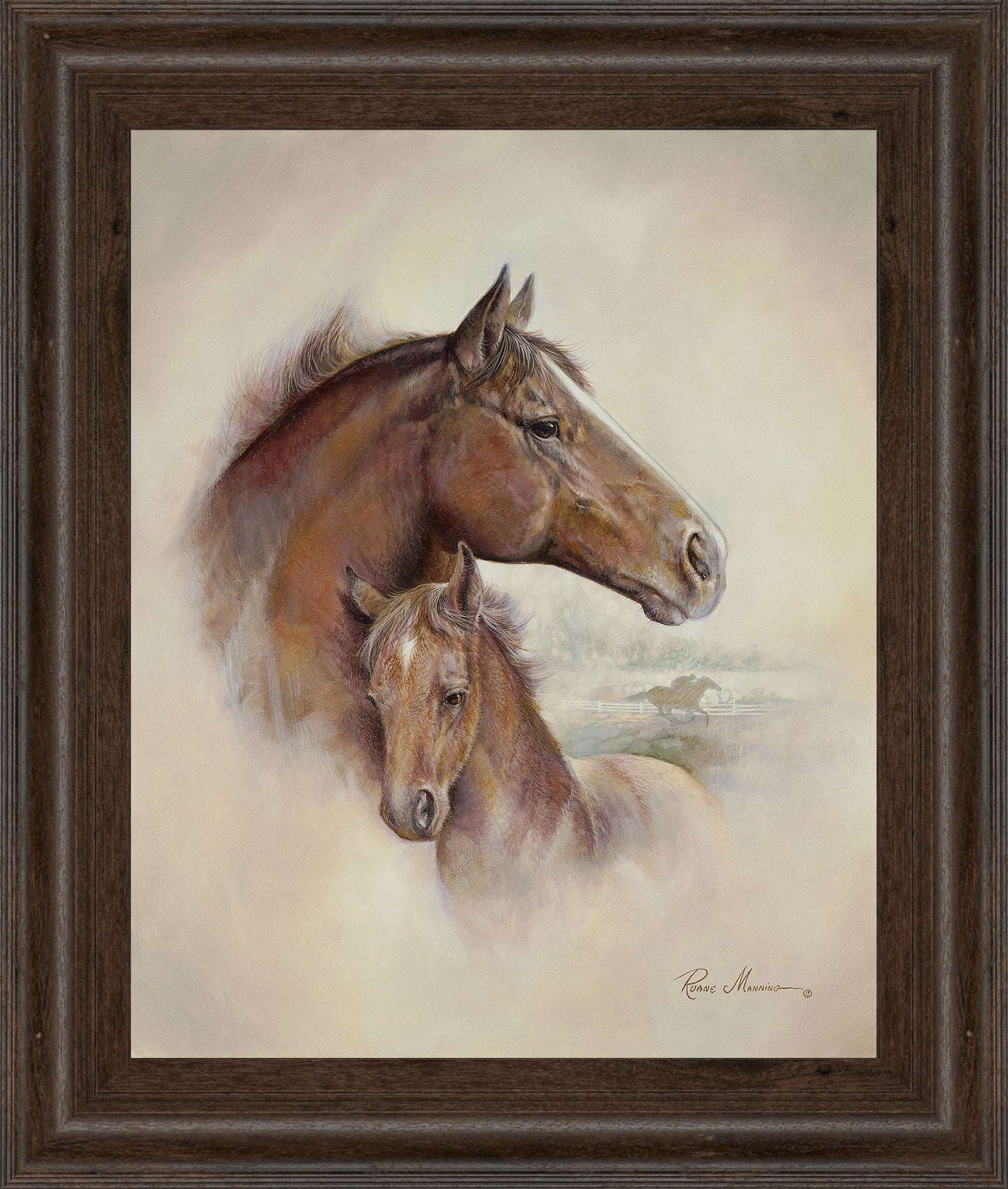 Race Horse Il By Ruane Manning - Framed Print Wall Art - Dark Brown Classy Art