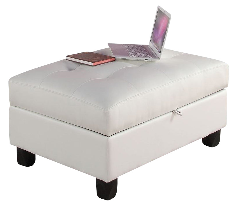 Acme Kiva Ottoman with Storage in White 51177 ACME East