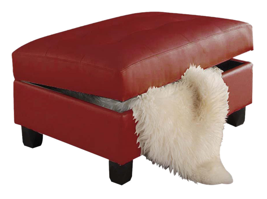 Acme Kiva Ottoman with Storage in Red 51187 ACME East