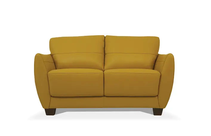 Valeria Mustard Leather Loveseat ACME East