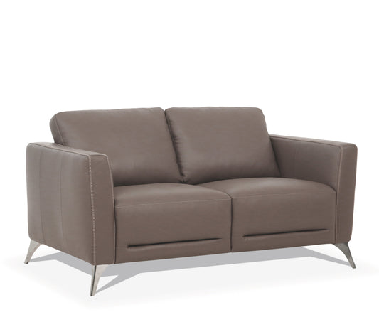 Malaga Taupe Leather Loveseat ACME East