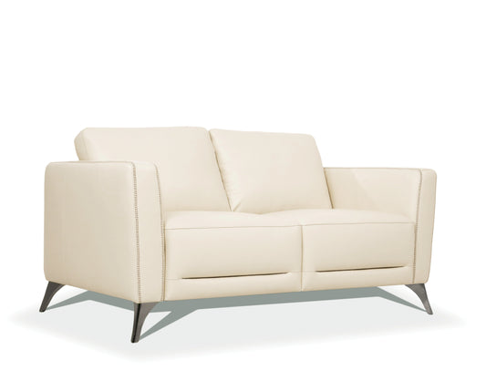 Malaga Cream Leather Loveseat ACME East