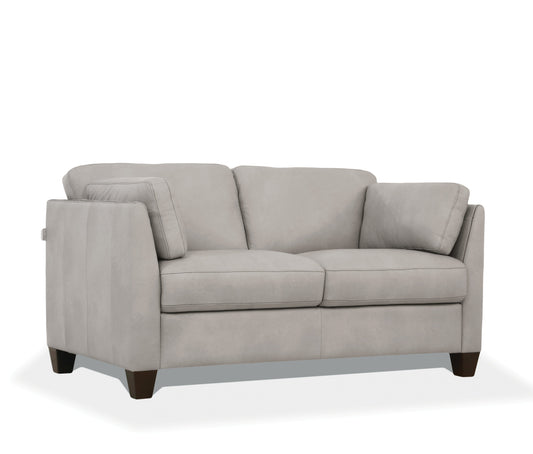 Matias Dusty White Leather Loveseat ACME East