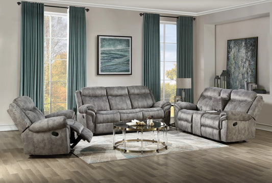 Zubaida 2-Tone Gray Velvet Sofa (Glider & Motion) ACME East