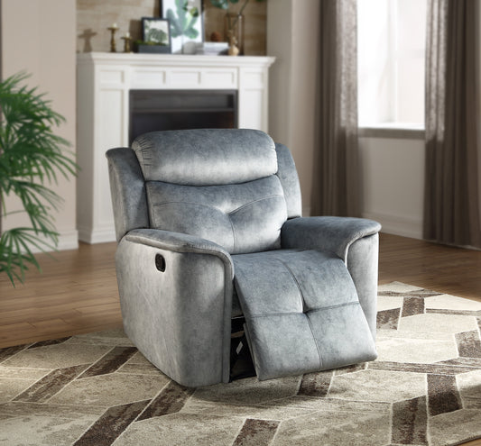 Mariana Silver Blue Fabric Recliner ACME East