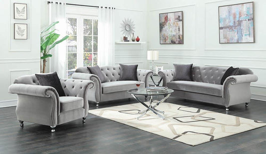 Frostine Grey Three-Piece Living Room Set Coaster Z2 Premium