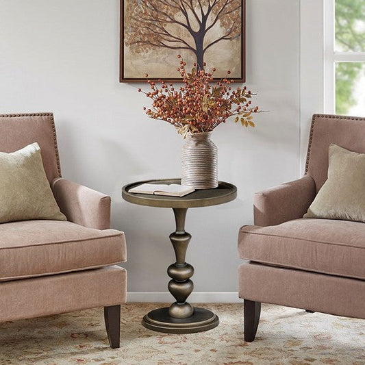 Pedestal Accent Table Bronze Olliix.com