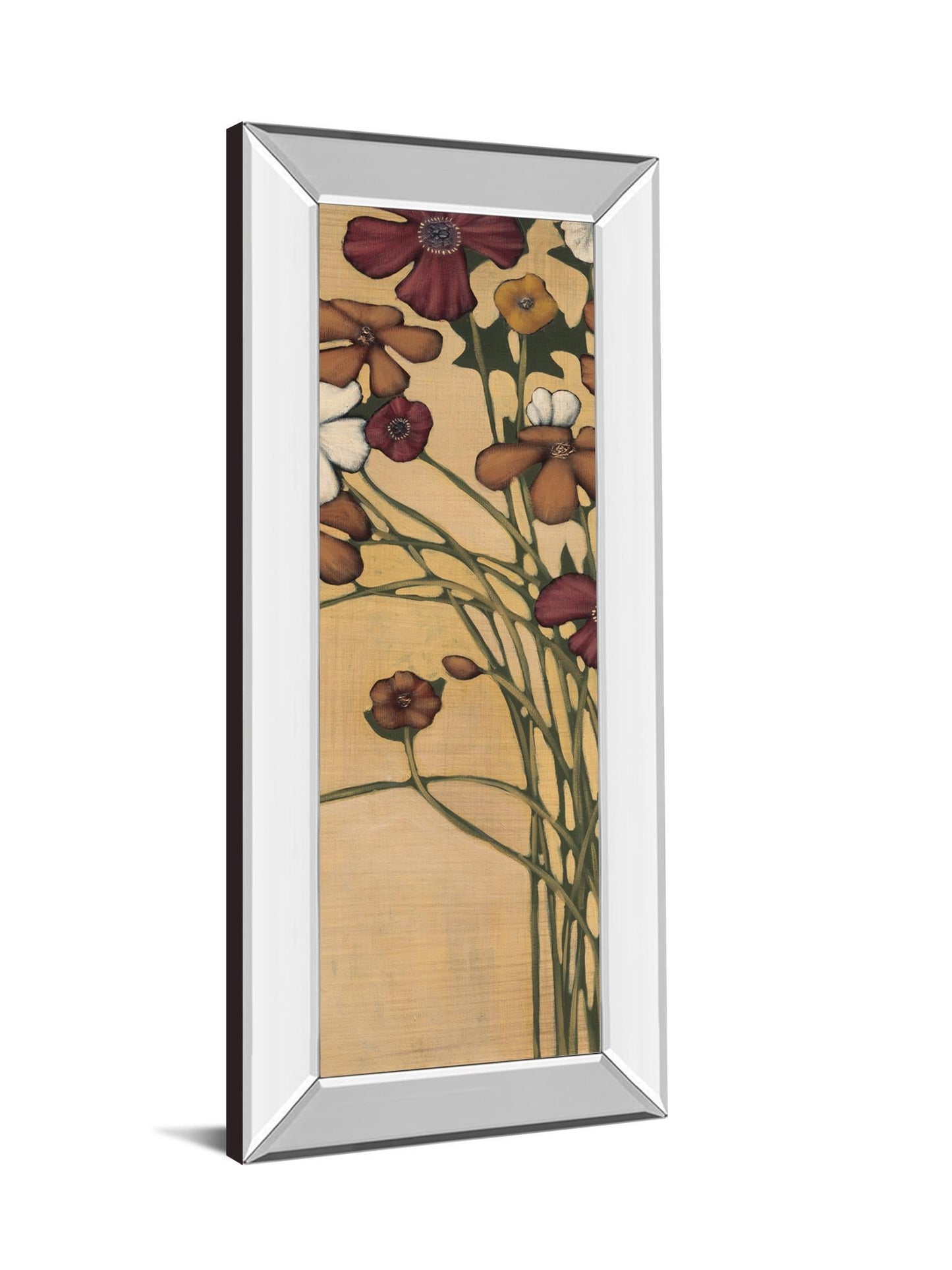 Wandering Bouquet By Maja - Mirror Framed Print Wall Art - Beige Classy Art