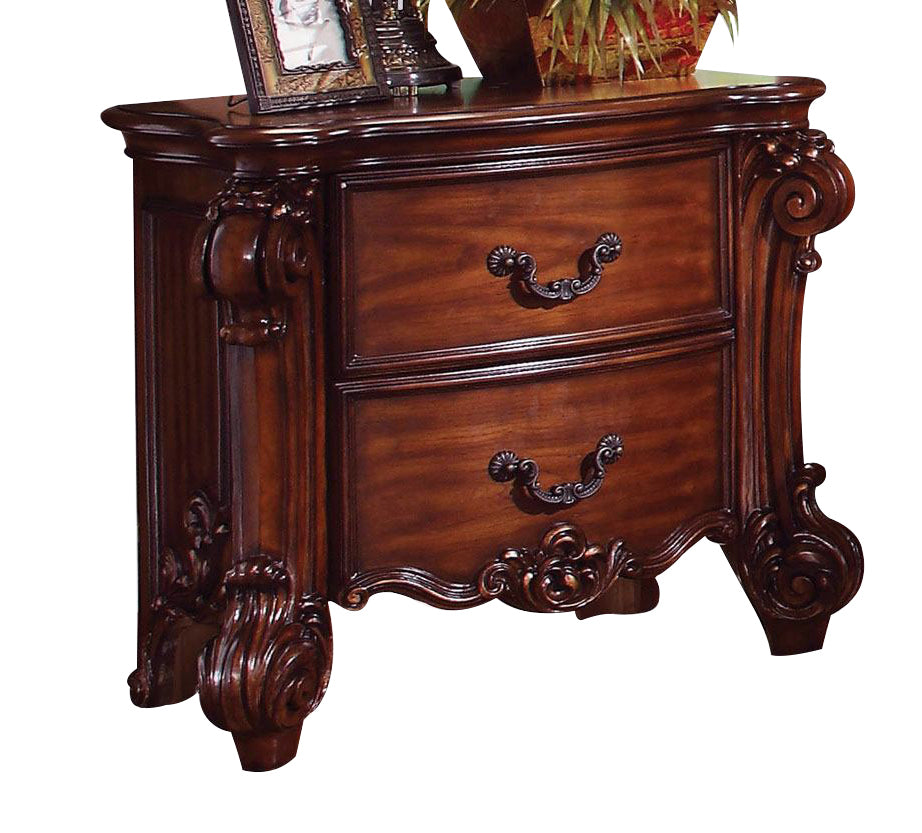 Acme Vendome Traditional Two Drawer Nightstand in Cherry 22003 CLOSEOUT ACME East