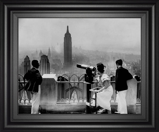 Manhattan, View From Radio City Music Hall, 1935 By The Chelsea Collection - Framed Print Wall Art - Dark Gray Classy Art