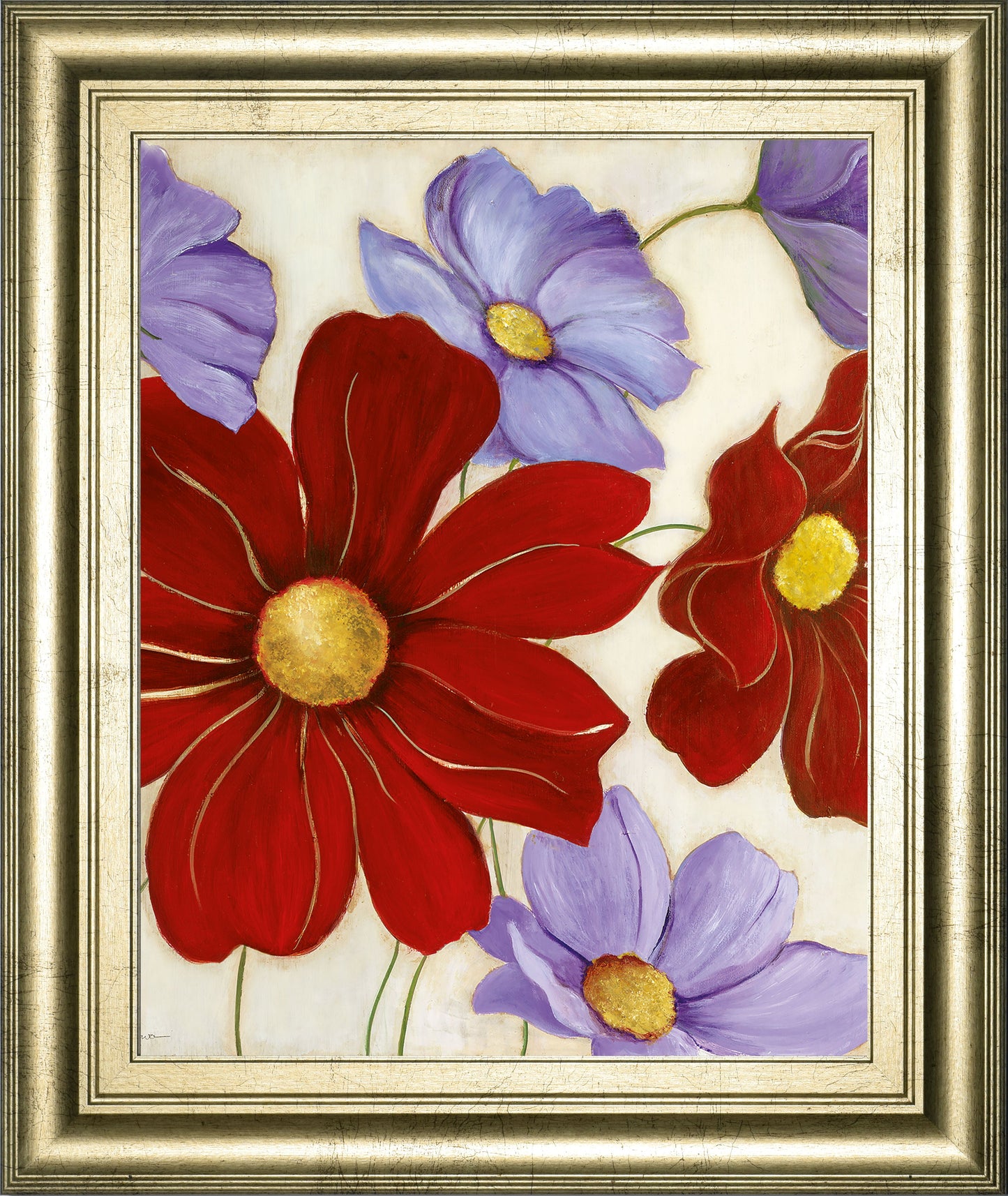 Lavender And Red I By Tava Studios - Framed Print Wall Art - Red Classy Art