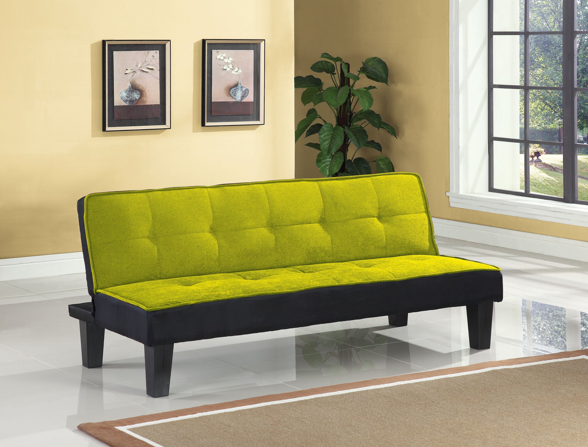 Hamar Green Flannel Fabric Adjustable Sofa ACME East