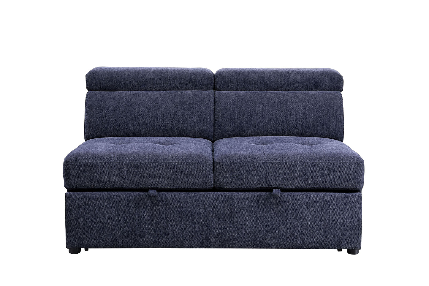 ACME Nekoda Storage Sleeper Sectional Sofa and Ottoman, Navy Blue Fabric 55520 ***(FREE SHIPPING)*** House to Home Furnishings LLC