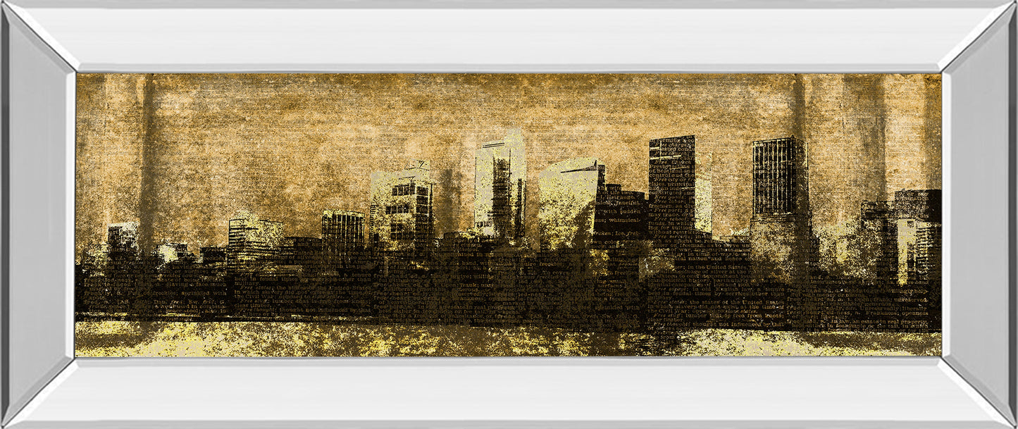 Defined City I By Sd Graphic Studio - Mirror Framed Print Wall Art - Black Classy Art