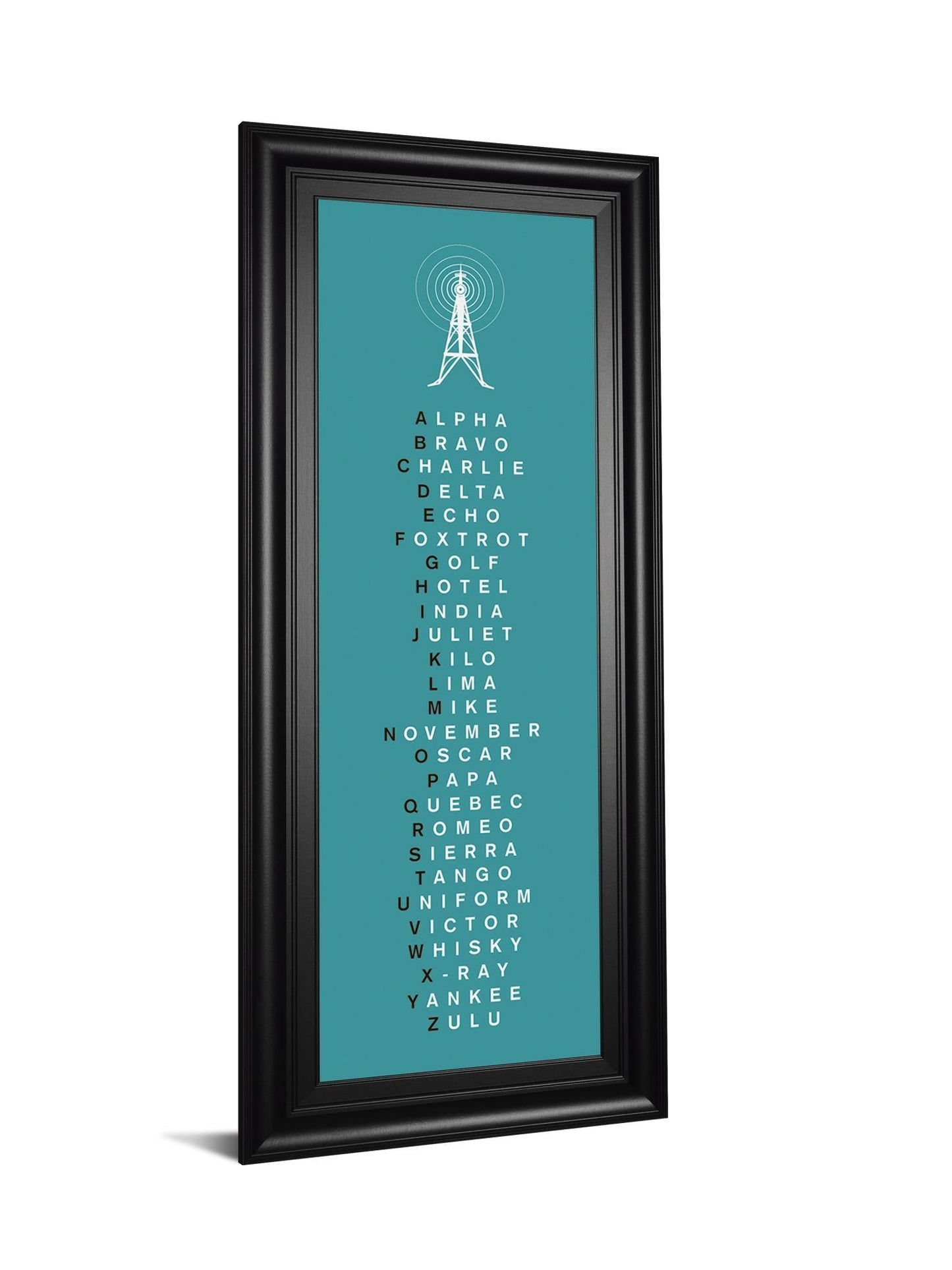 Phonetic Alphabet Il By The Vintage Collection - Framed Print Wall Art - Green Classy Art