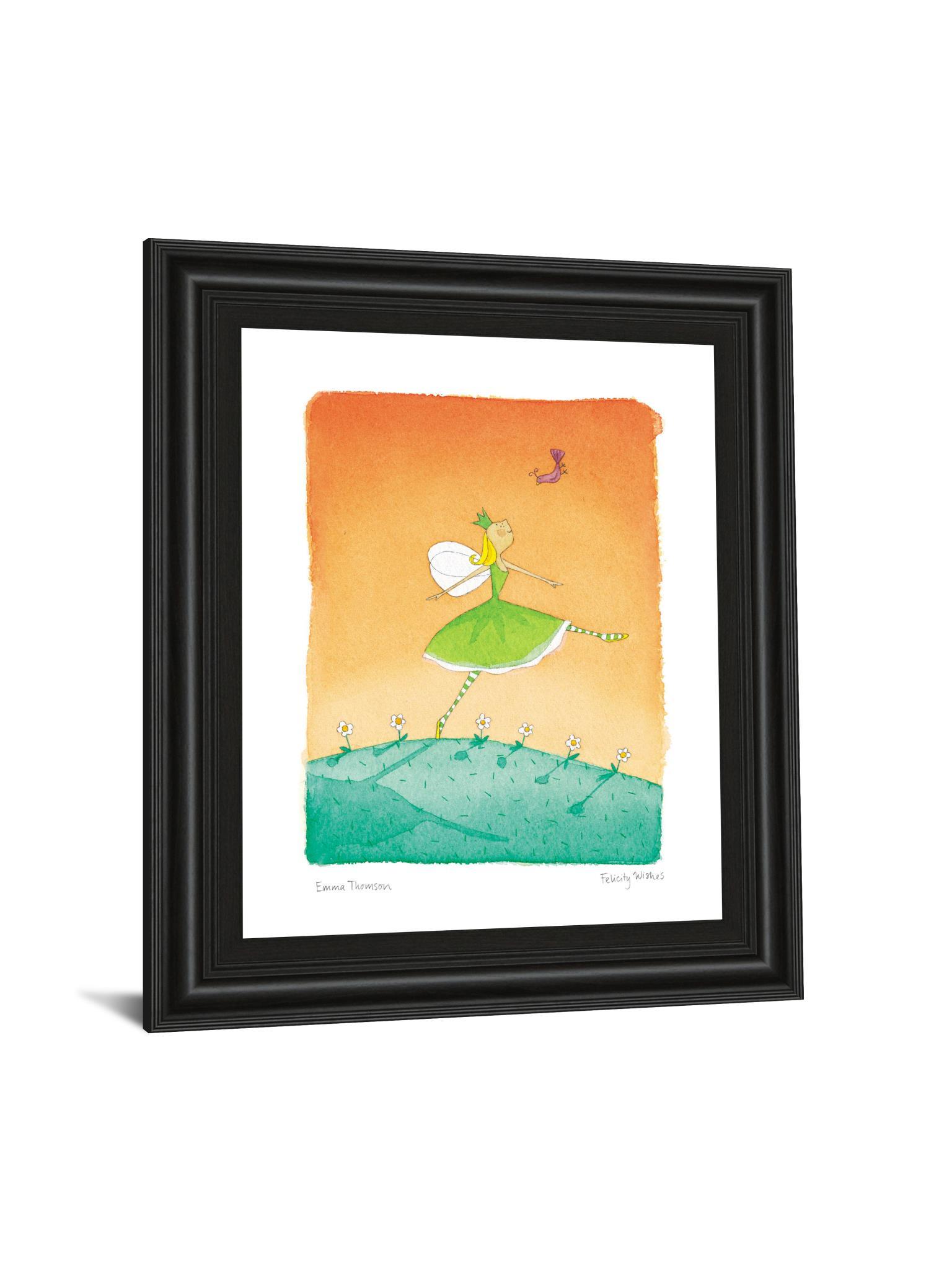 Felicity Wishes IV By Emma Thomson - Framed Print Wall Art - Orange Classy Art